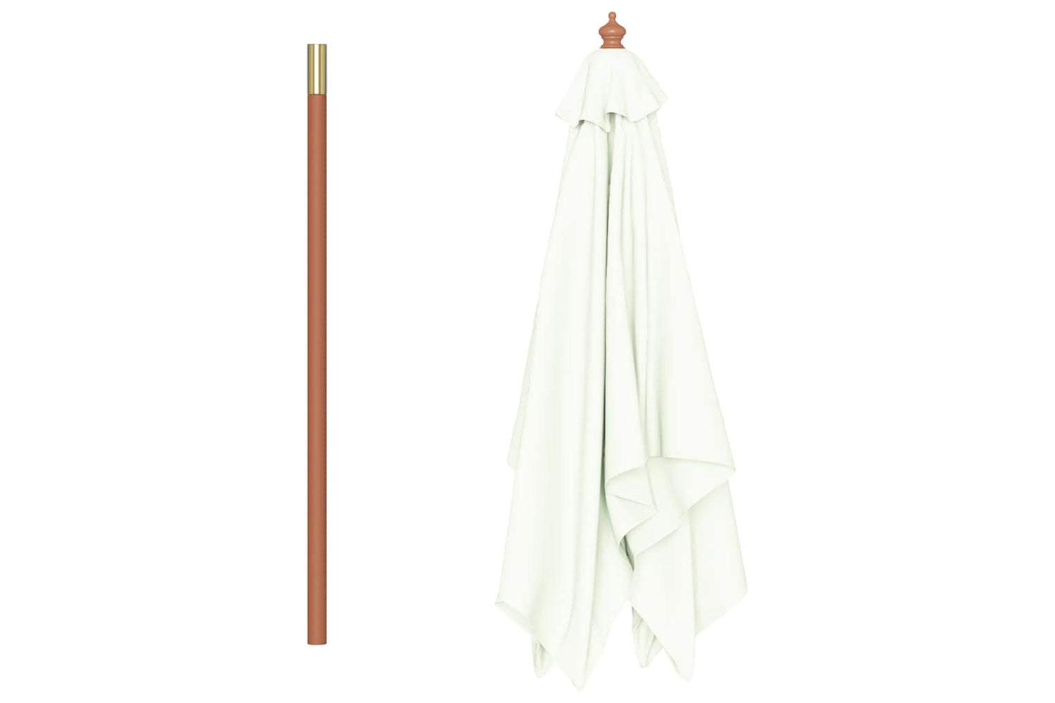 vidaXL 44533 Outdoor Parasol With Wooden Pole 150x200cm Sand-4