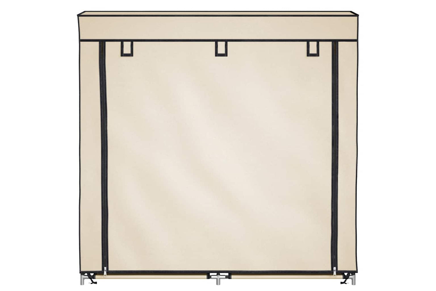 vidaXL 282433 Shoe Cabinet With Cover Cream 115x28x110cm Fabric-3