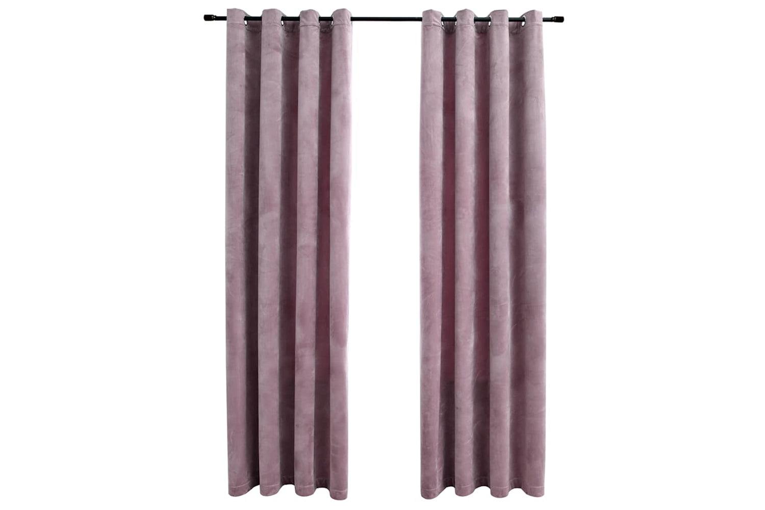 Vidaxl Blackout Curtains With Rings 2pcs Velvet Antique Pink 140x225cm