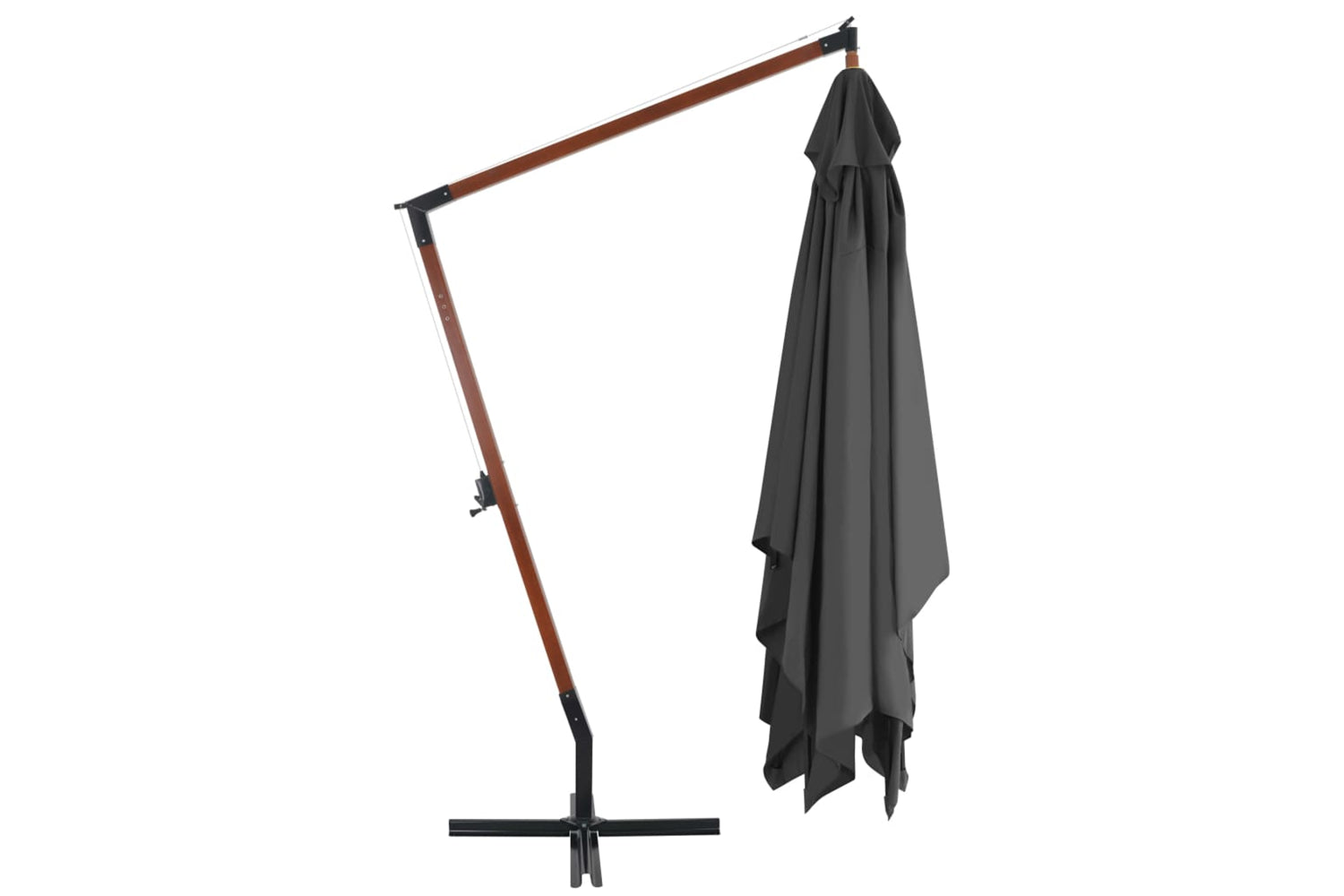vidaXL 44491 Cantilever Umbrella With Wooden Pole 400x300cm Anthracite-3
