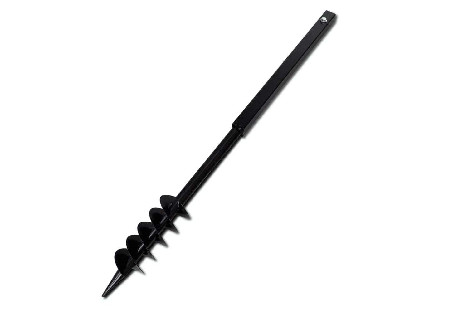 vidaXL 141023 Ground Drill With Handle Auger Bit 80mm Double Spirals Steel Black-4