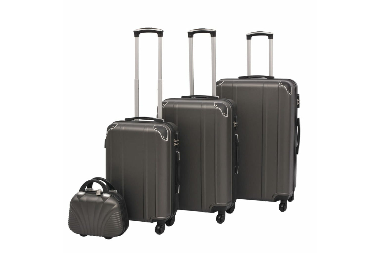Vidaxl 91195 Four Piece Hardcase Trolley Set Anthracite-2