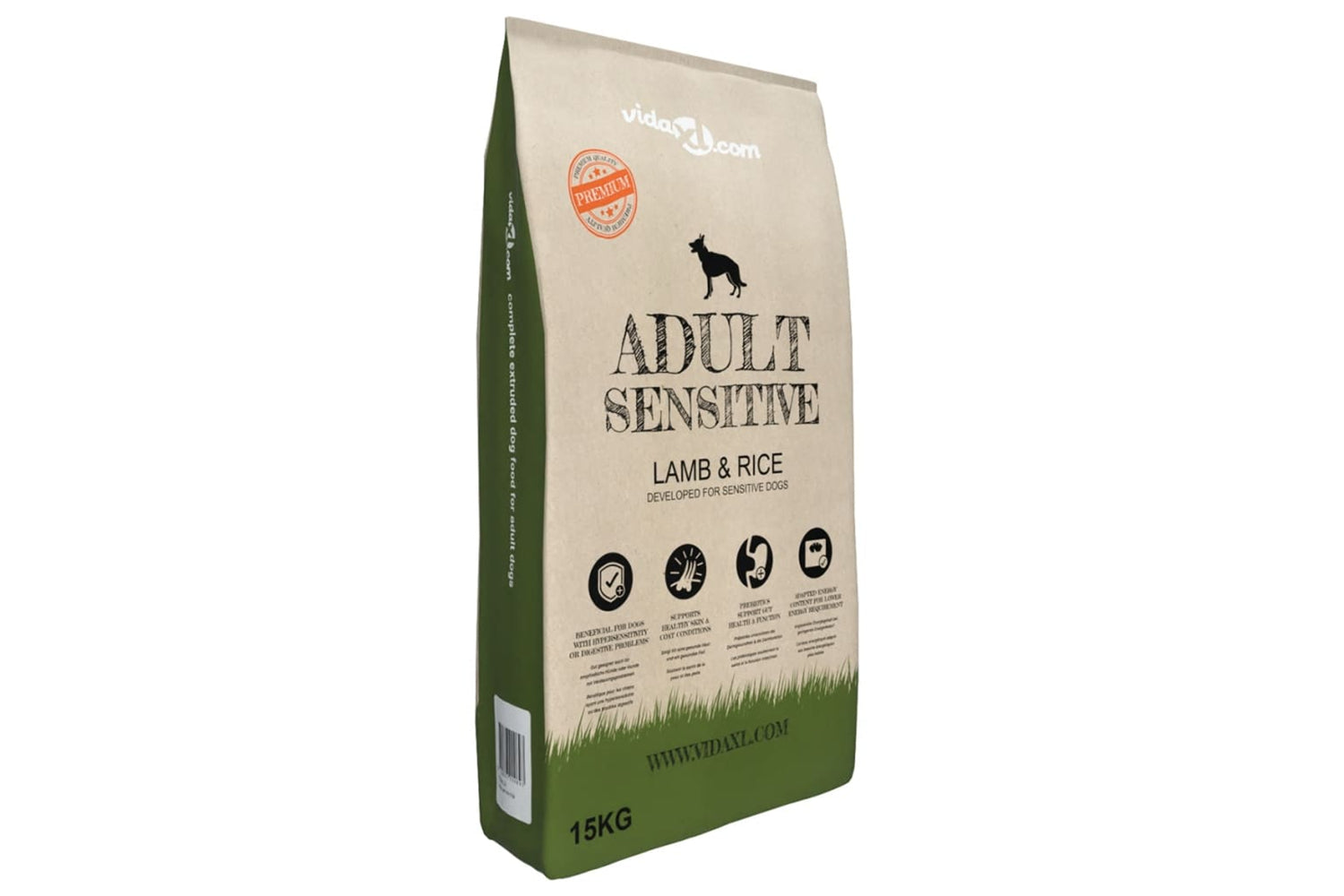 Vidaxl 170491 Premium Dry Dog Food Adult Sensitive Lamb & Rice 15 Kg