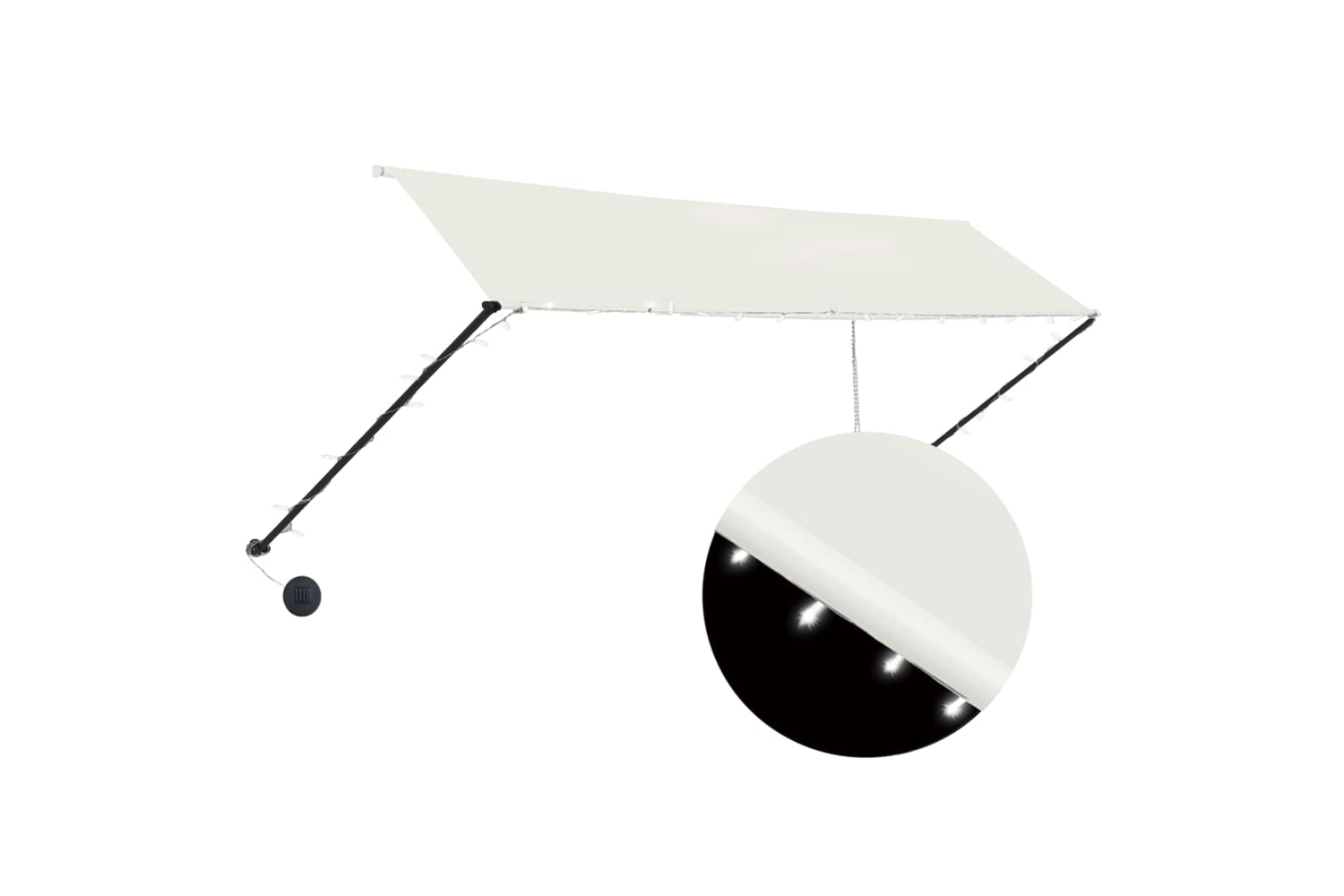 vidaXL 145926 Retractable Awning With Led 350x150cm Cream