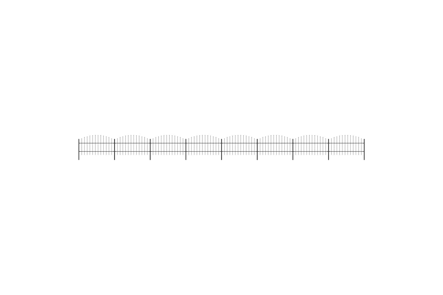 Vidaxl 277719 Garden Fence With Spear Top Steel (0.75-1)x13.6 M Black