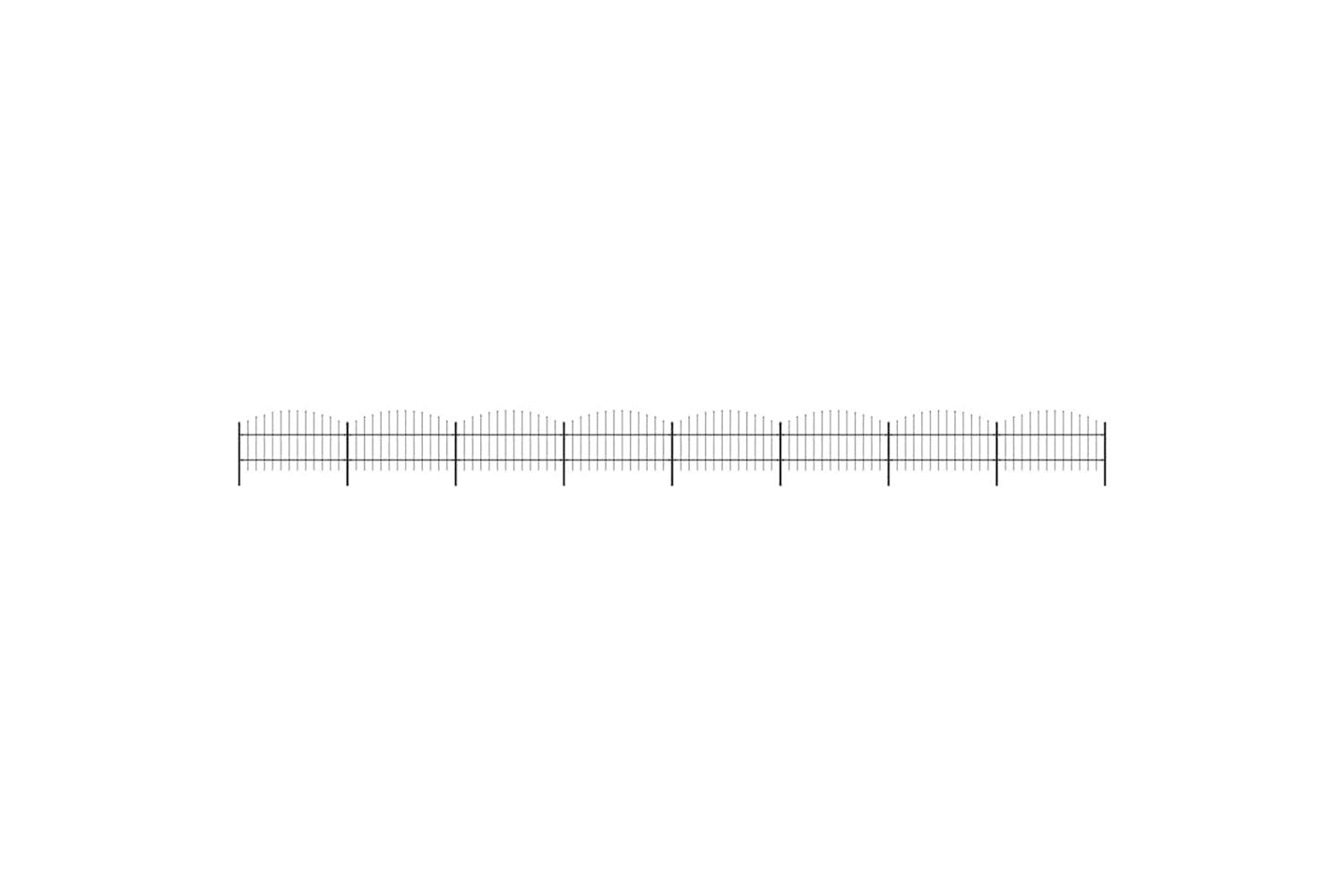 Vidaxl 277719 Garden Fence With Spear Top Steel (0.75-1)x13.6 M Black