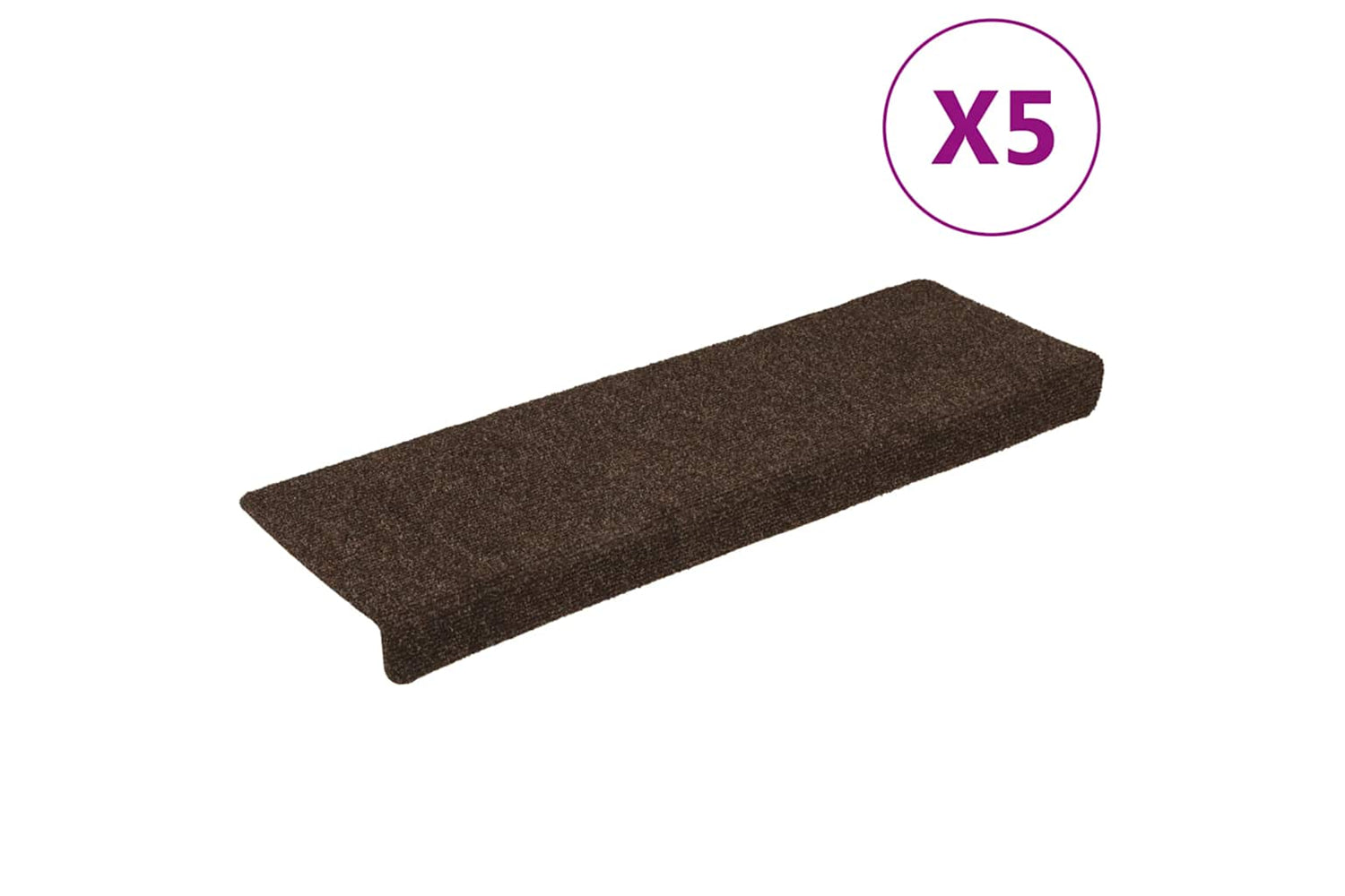 vidaXL 326188 Stair Mats 15 Pcs Needle Punch 65x21x4cm Brown