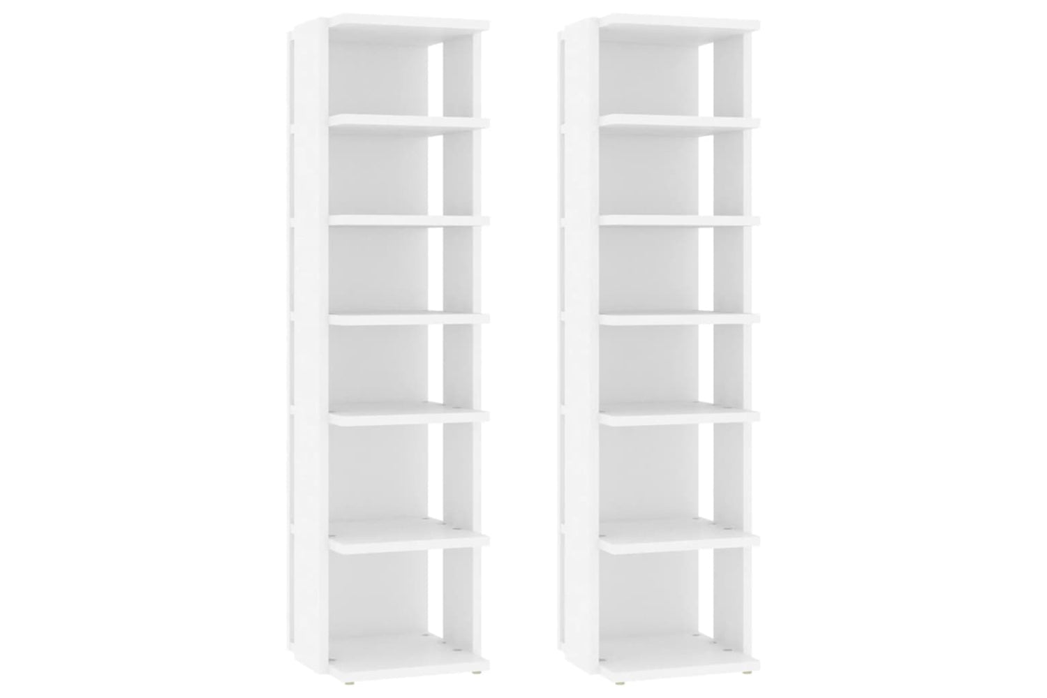 vidaXL 808486 Shoe Cabinets 2 Pcs White 27.5x27x102cm Engineered Wood