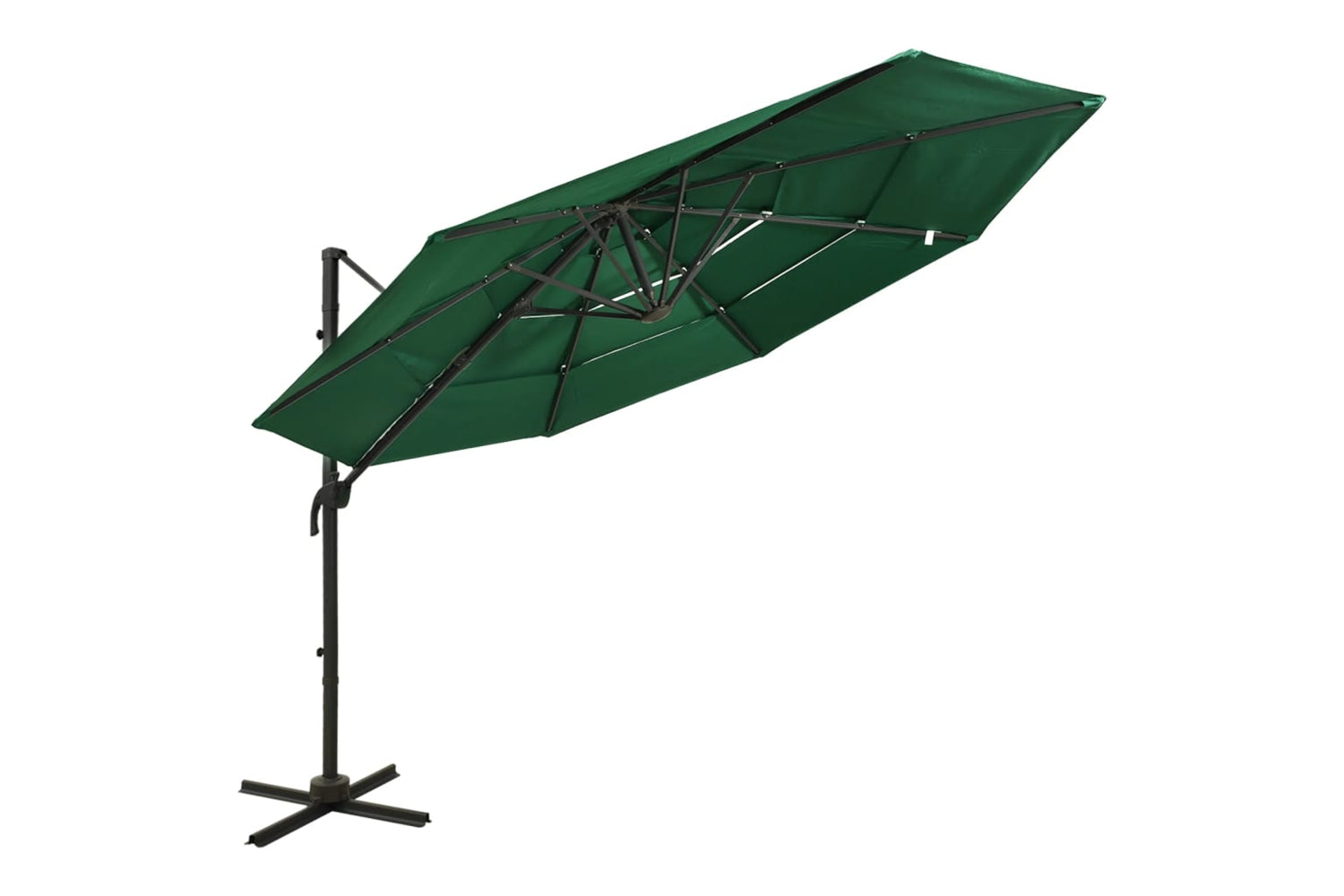 Vidaxl 313829 4-tier Parasol With Aluminium Pole Green 3x3 M