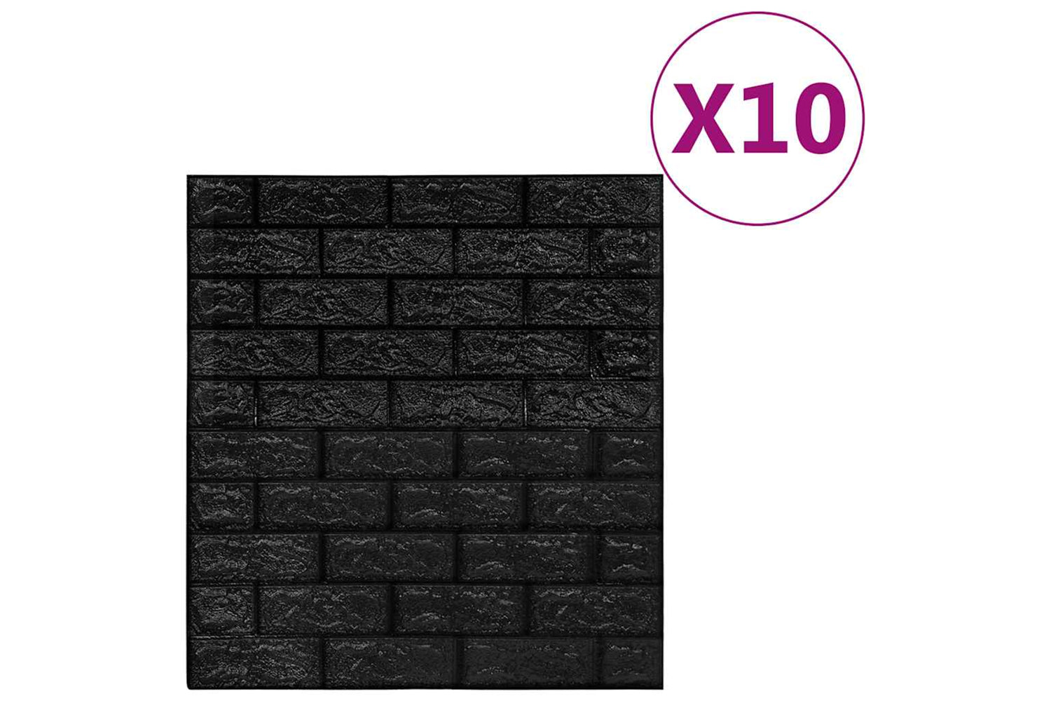 Vidaxl 150724 3d Wallpaper Bricks Self-adhesive 10 Pcs Black