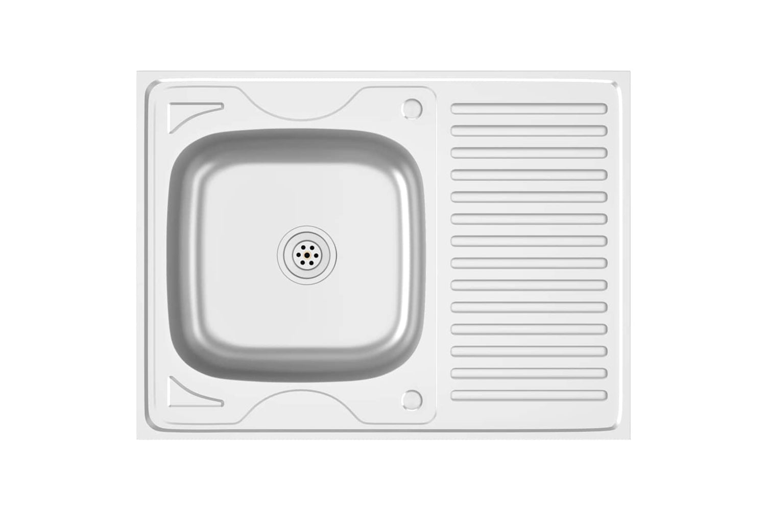 Vidaxl 147233 Kitchen Sink With Drainer Set Silver 800x600x155 Mm Stainless Steel