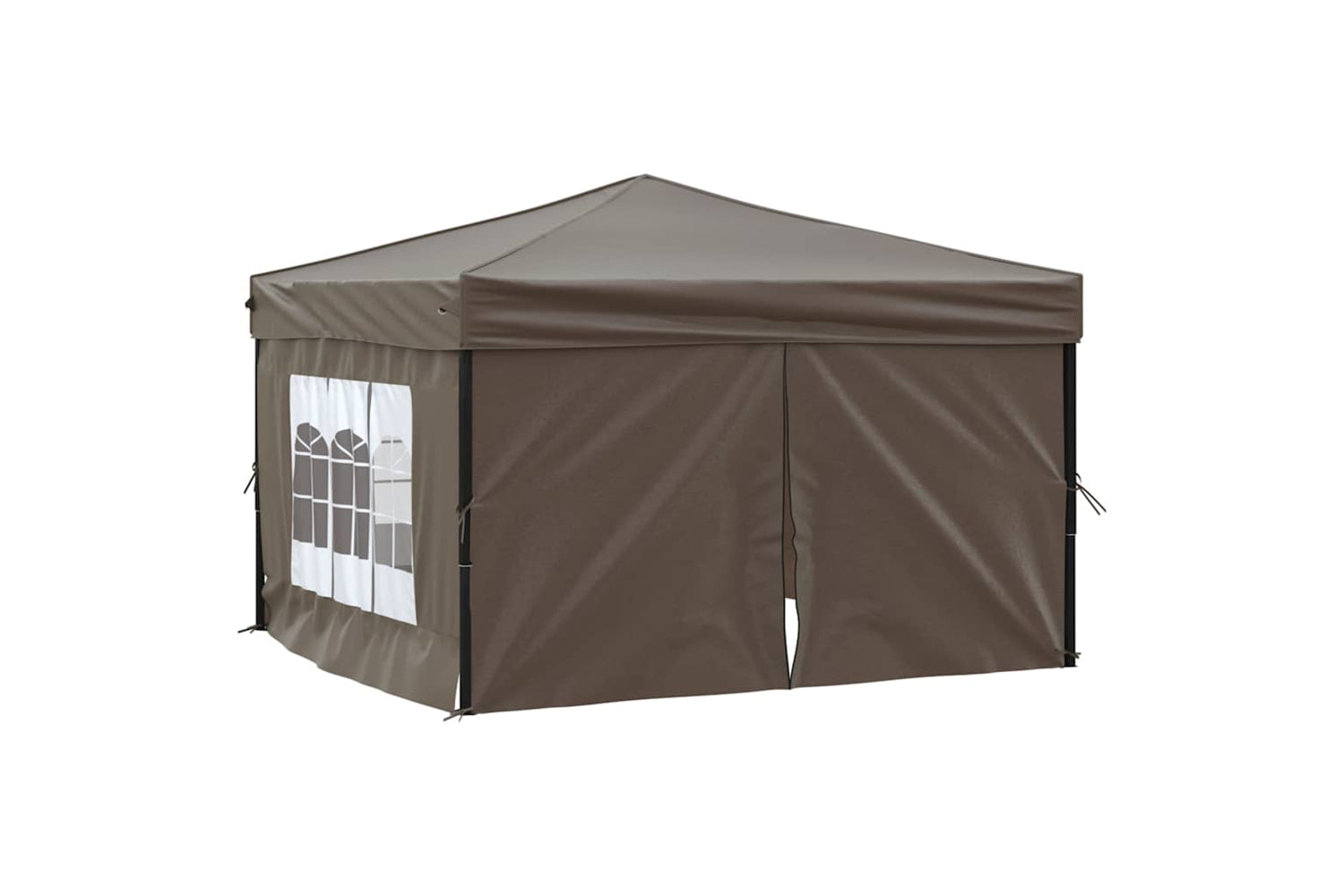 Vidaxl 93526 Folding Party Tent With Sidewalls Taupe 3x3 M