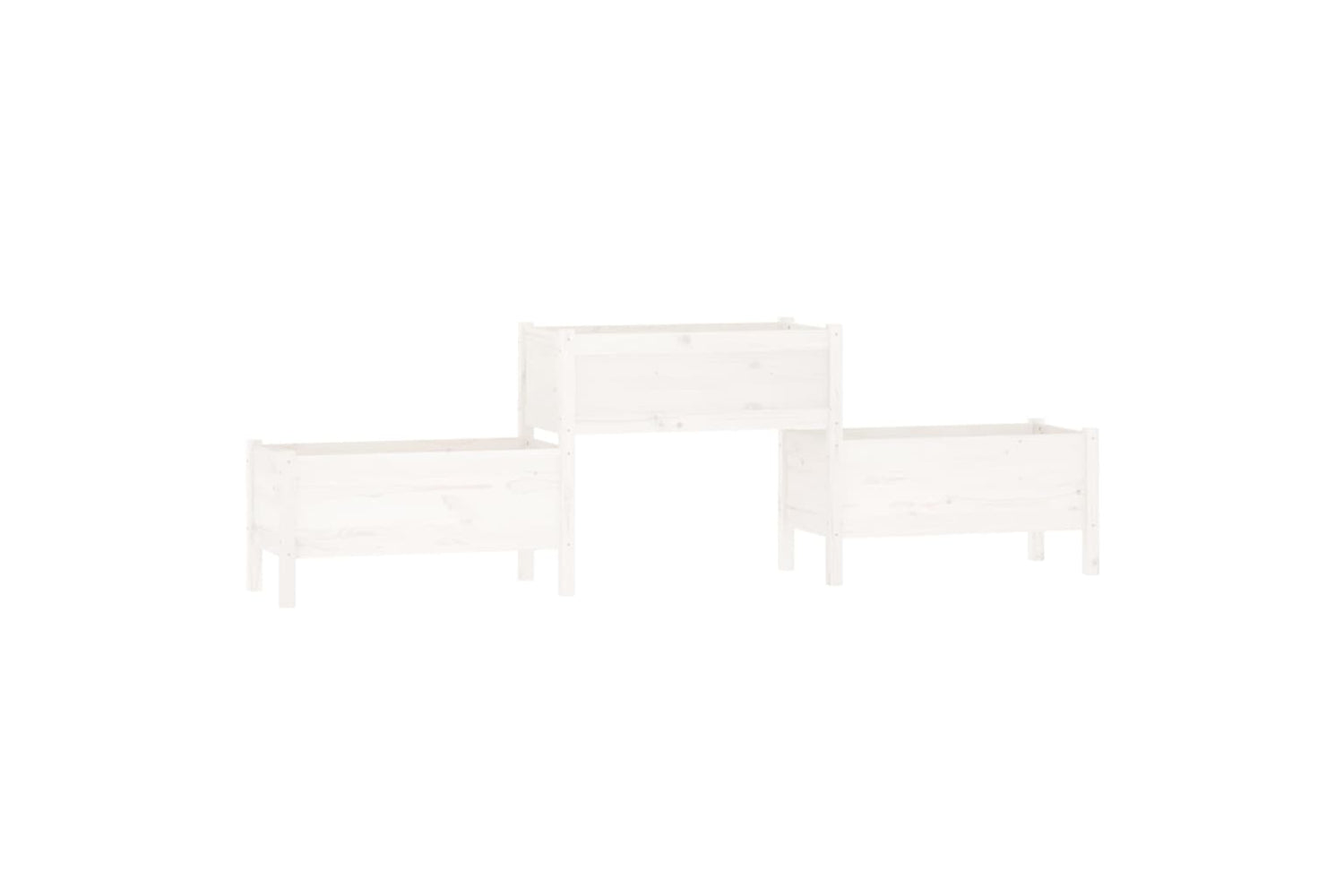 vidaXL 822253 Planter White 245.5x44x75cm Solid Wood Pine