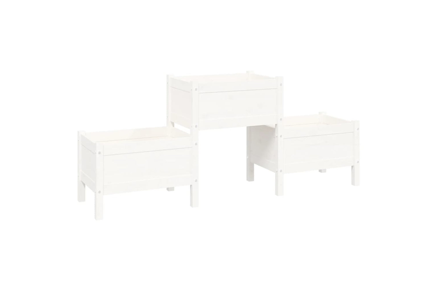 vidaXL 822248 Planter White 178.5x44x75cm Solid Wood Pine