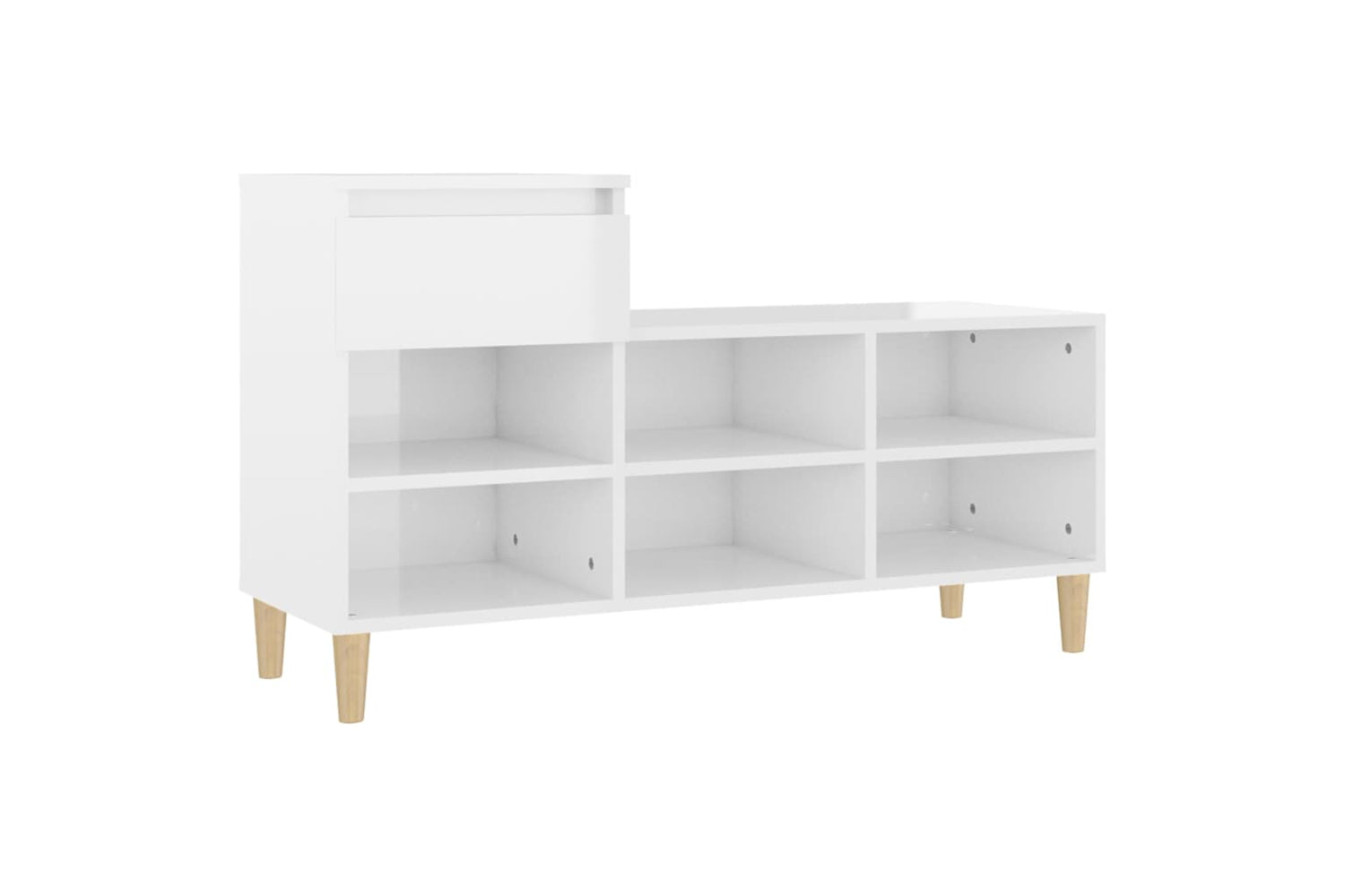 vidaXL 821206 Shoe Cabinet High Gloss White 102x36x60cm Engineered Wood