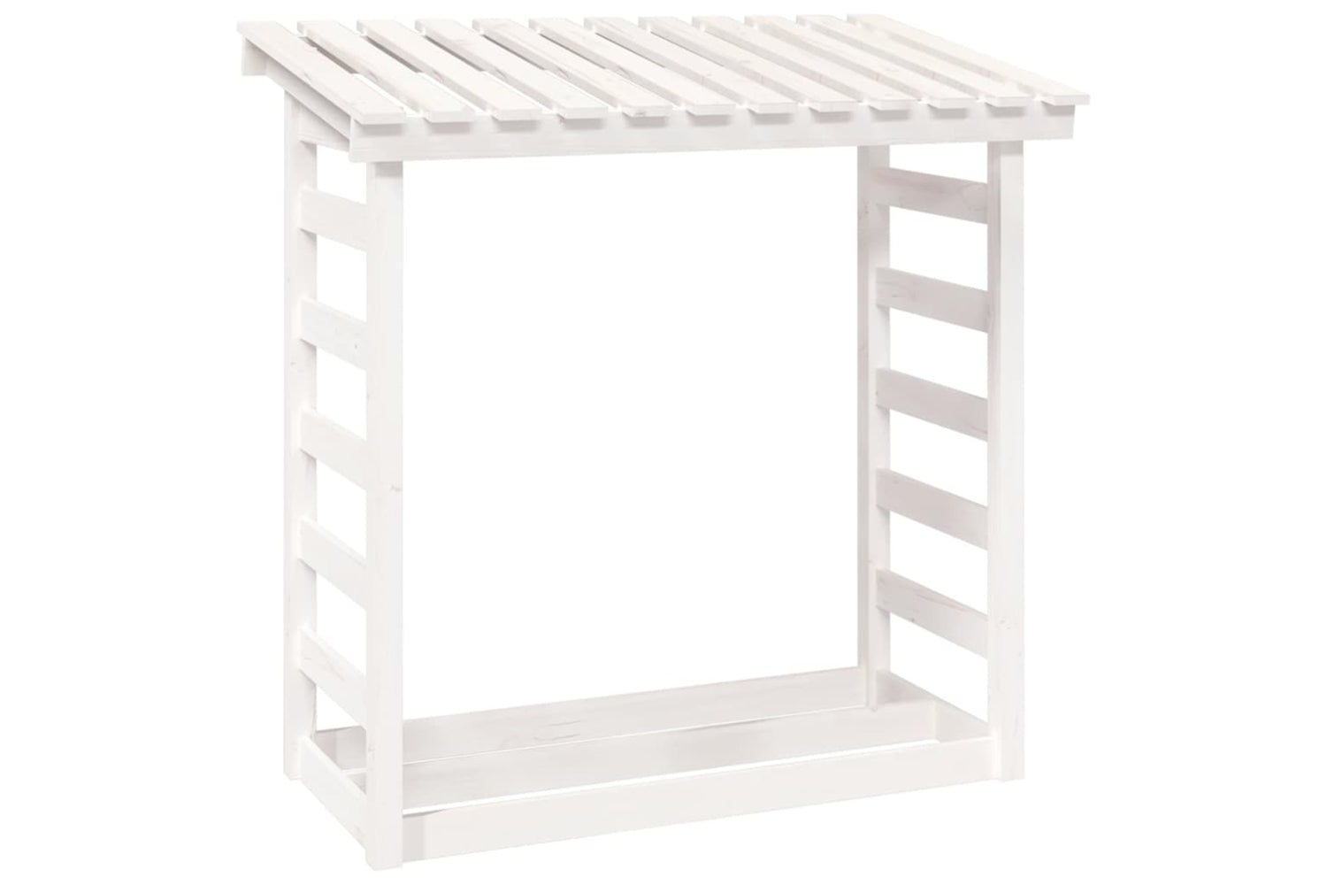 vidaXL 822438 Firewood Rack White 108x64.5x110cm Solid Wood Pine