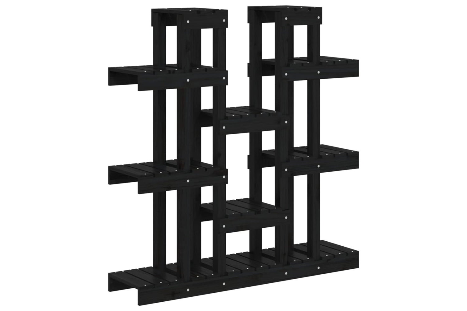 vidaXL 822096 Plant Stand Black 104.5x25x109.5cm Solid Wood Pine