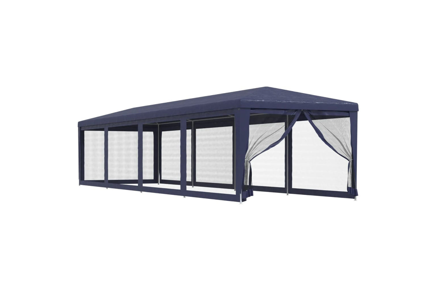 Vidaxl 319247 Party Tent With 10 Mesh Sidewalls Blue 3x12 M Hdpe