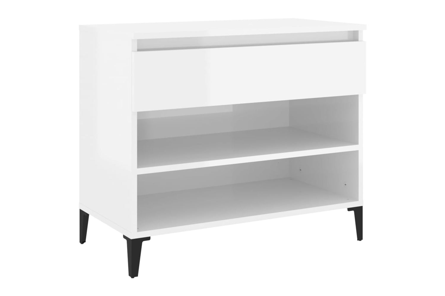 vidaXL 819766 Shoe Cabinet High Gloss White 70x36x60cm Engineered Wood