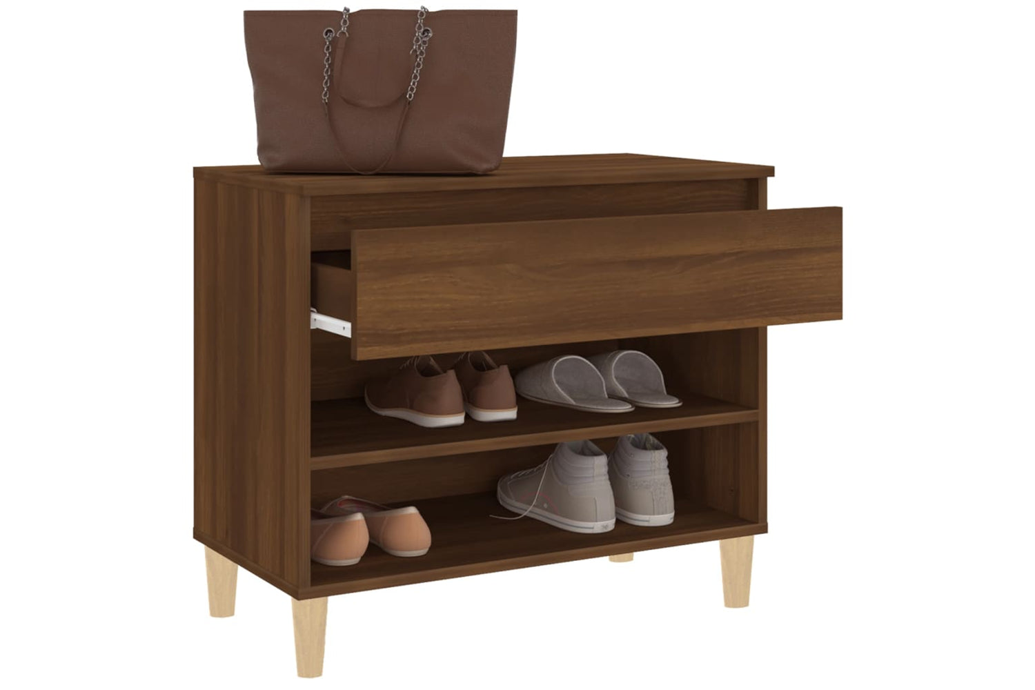 vidaXL 819763 Shoe Cabinet Brown Oak 70x36x60cm Engineered Wood-4