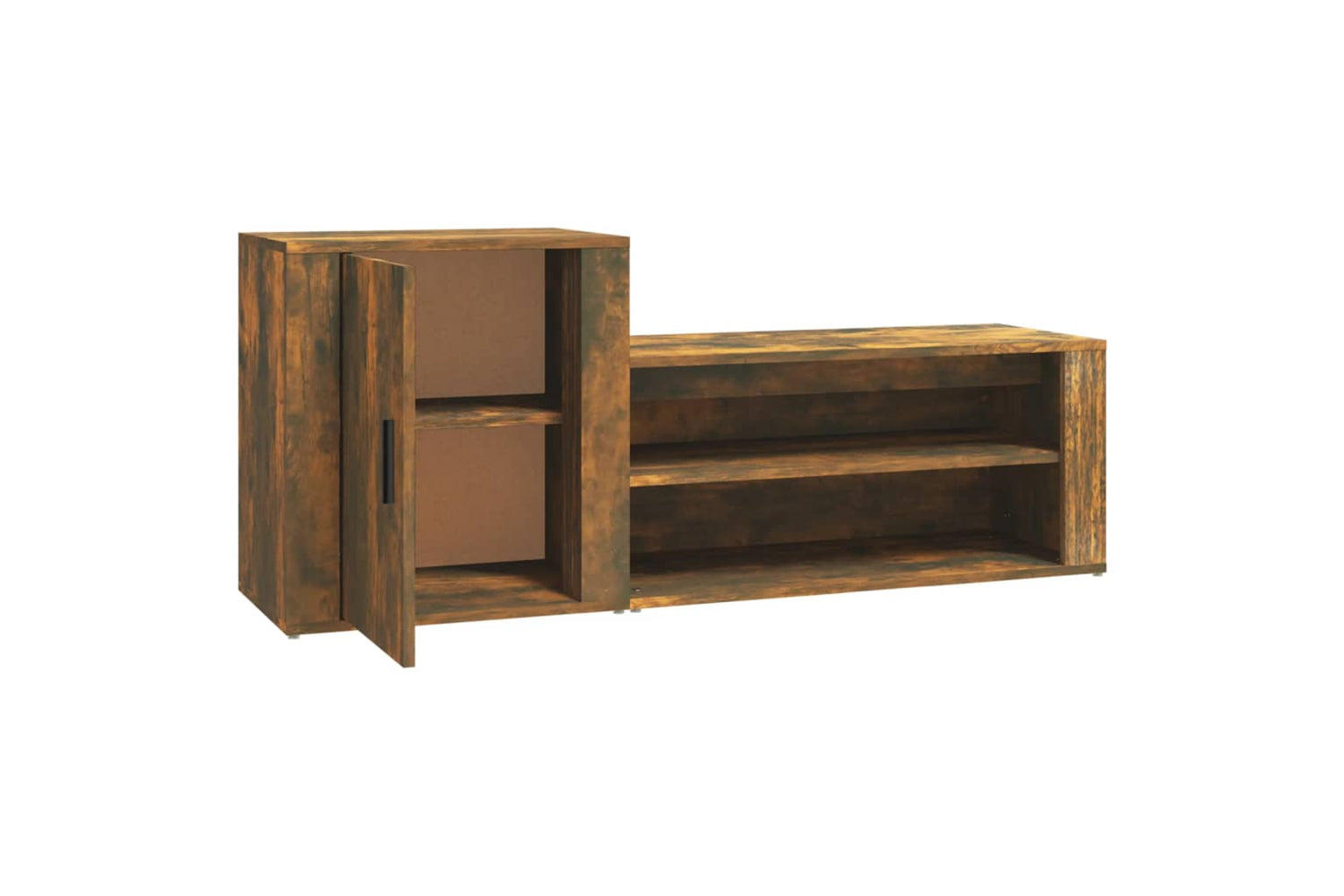 vidaXL 816749 Shoe Cabinet Smoked Oak 130x35x54cm Engineered Wood-5