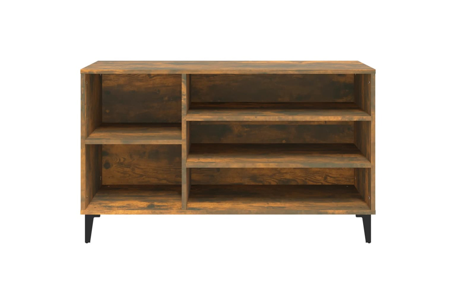 vidaXL 819753 Shoe Cabinet Smoked Oak 102x36x60cm Engineered Wood-4