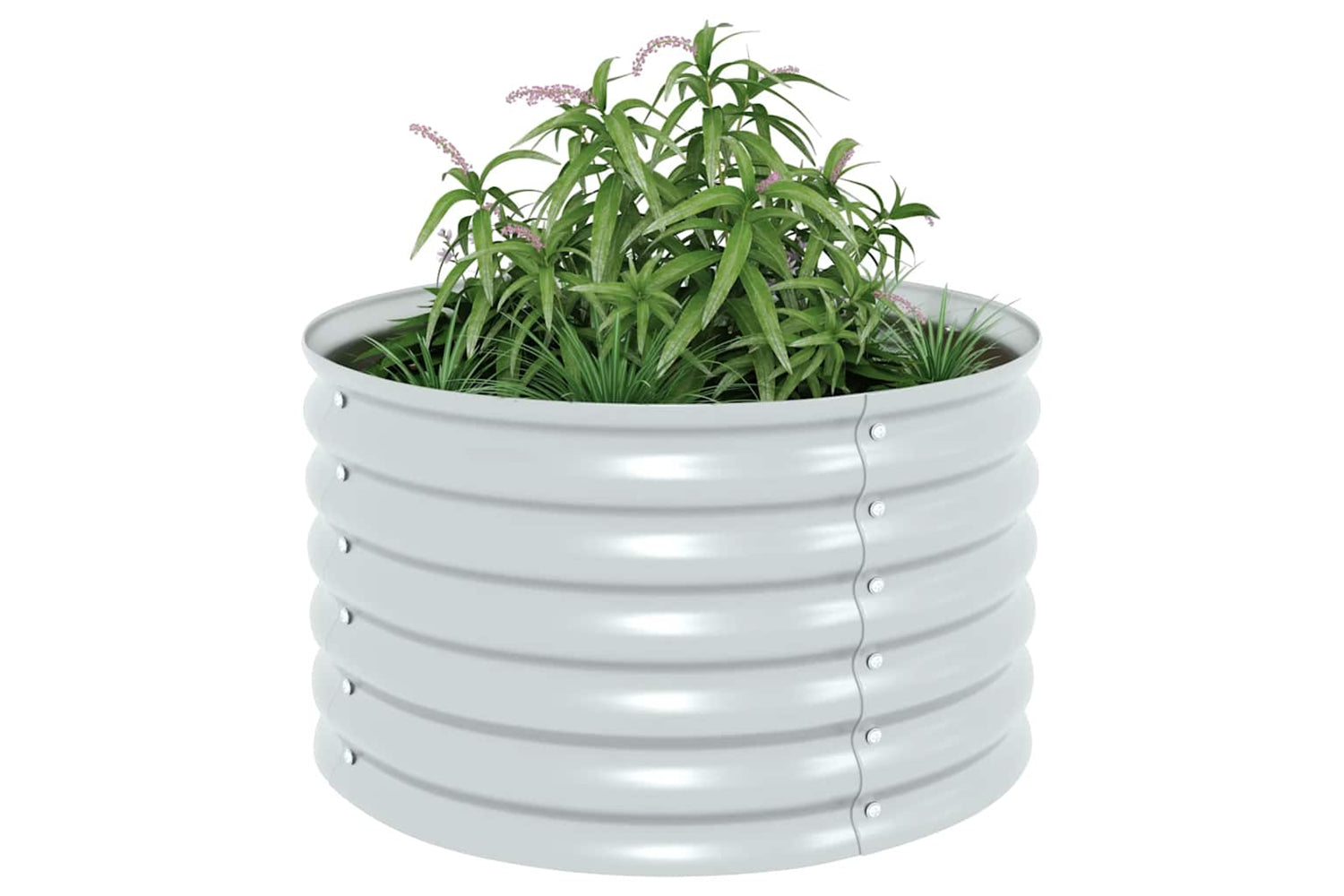 vidaXL 45520 Garden Raised Bed 80x80x44cm Galvanised Steel Silver-3
