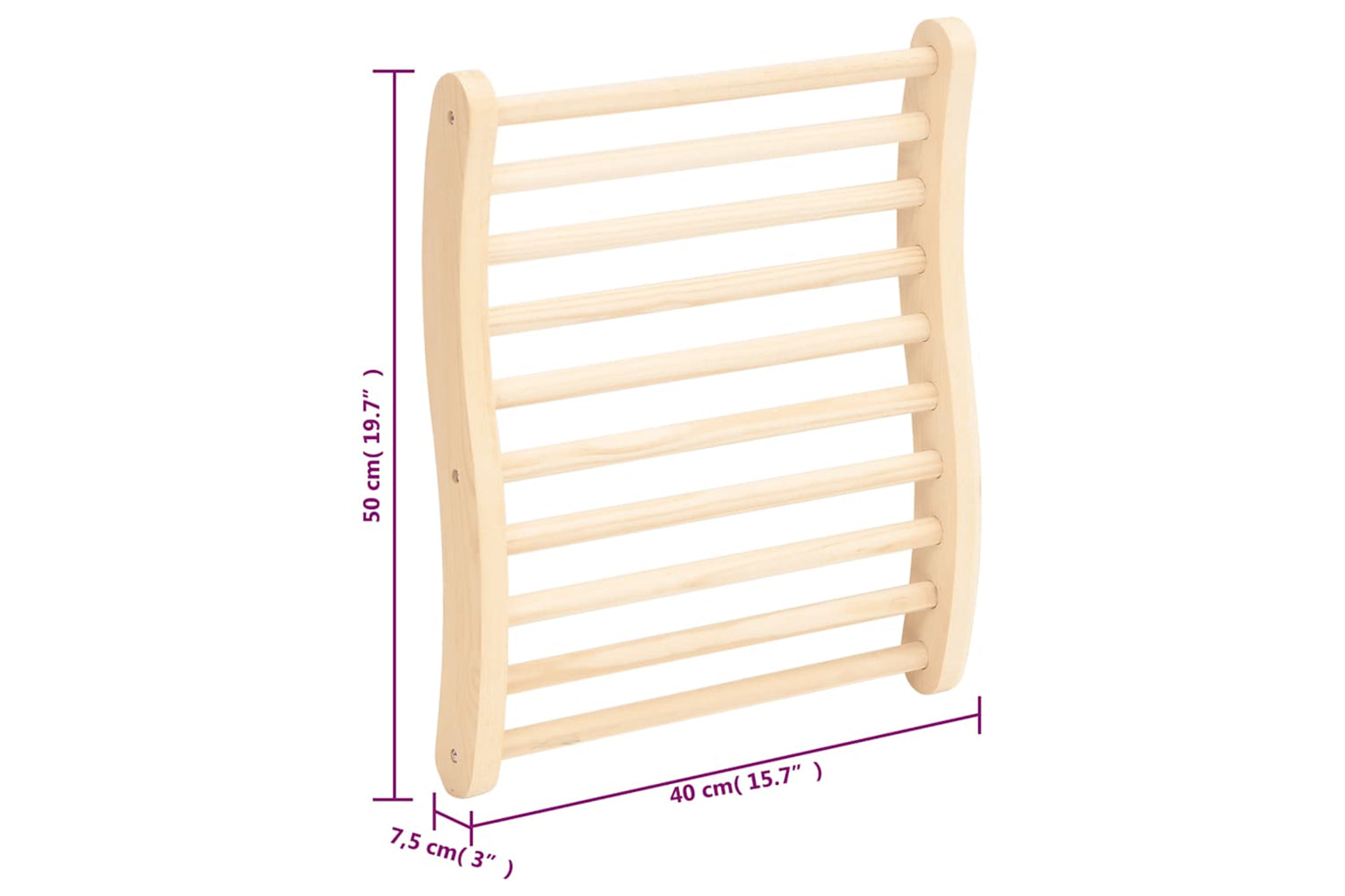 Vidaxl 51691 S-shape Sauna Backrest Solid Wood Pine-5