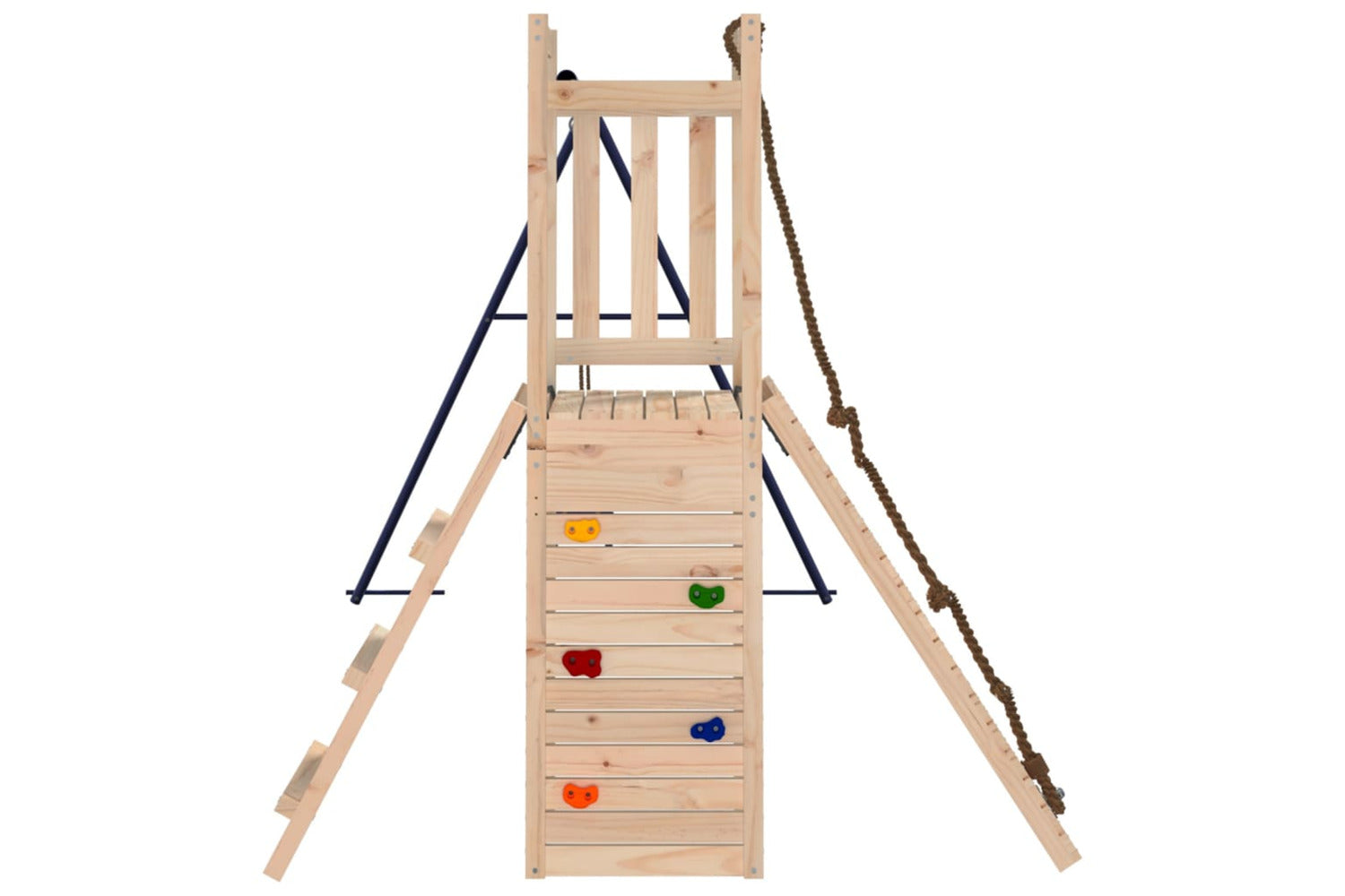 Vidaxl 3155921 Playhouse With Swings Climbing Wall Solid Wood Pine-4