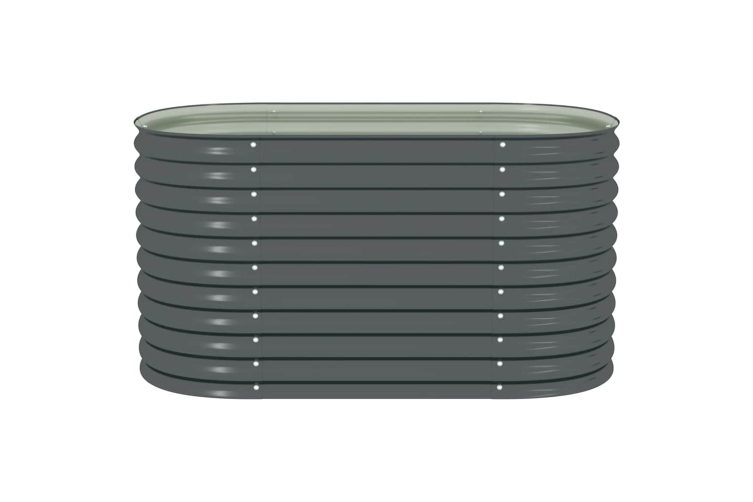 vidaXL Garden Raised Bed 160x80x81cm Galvanised Steel Grey-4