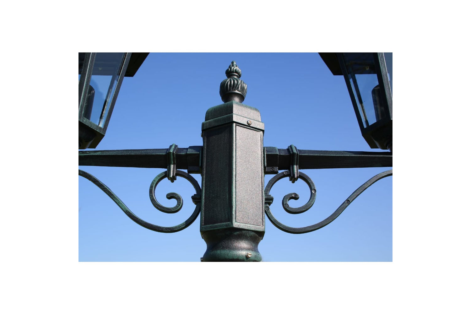 vidaXL 40247 Garden Light Post 2-arms 215cm Dark Green/black Aluminium-3