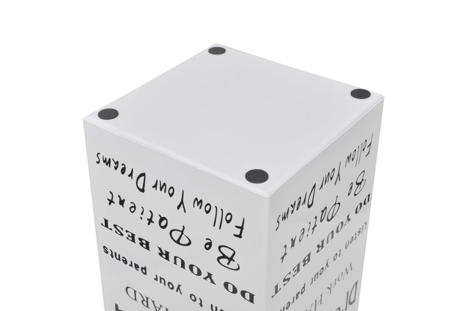 vidaXL 242471 White Square Umbrella Stand Storage Holder Walking Stick Steel 48.5cm-4