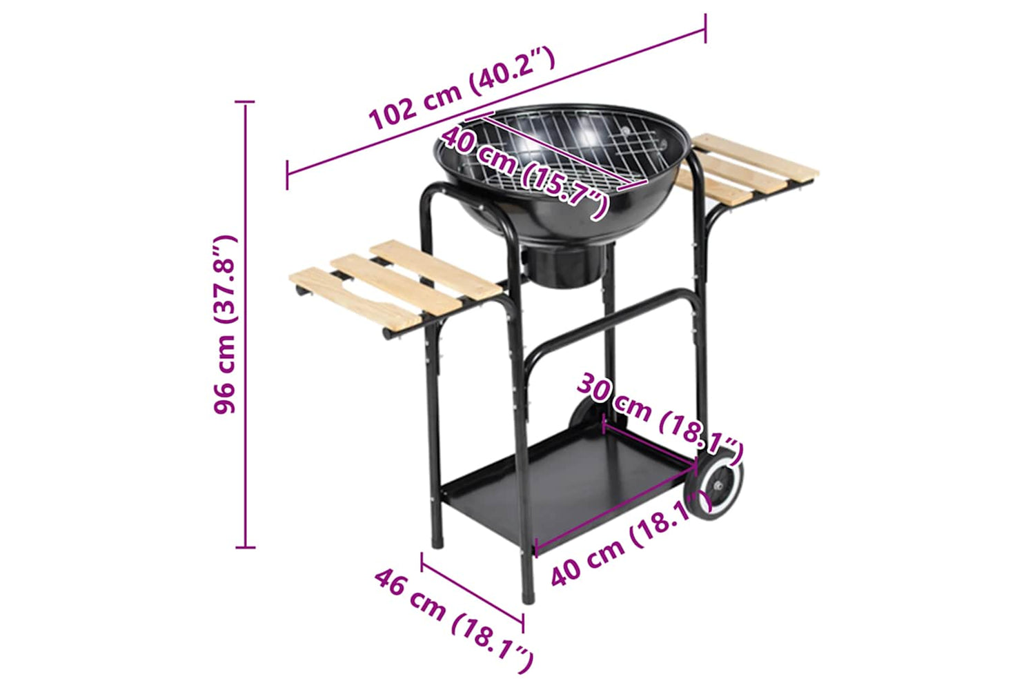 Vidaxl Charcoal Kettle Barbecue Louisiana-4