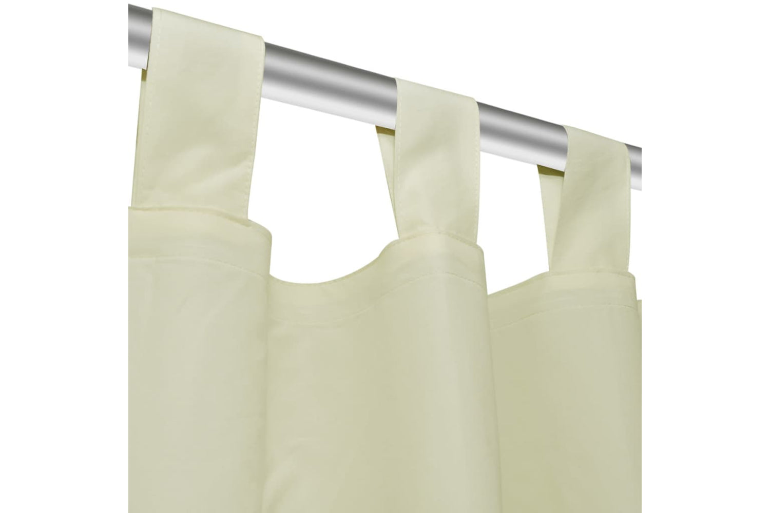 vidaXL 130357 2 Pcs Cream Micro-satin Curtains With Loops 140 X 225cm-4