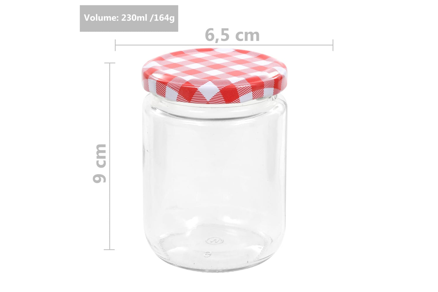 Vidaxl 50799 Glass Jam Jars With White And Red Lid 96 Pcs 230 Ml-6