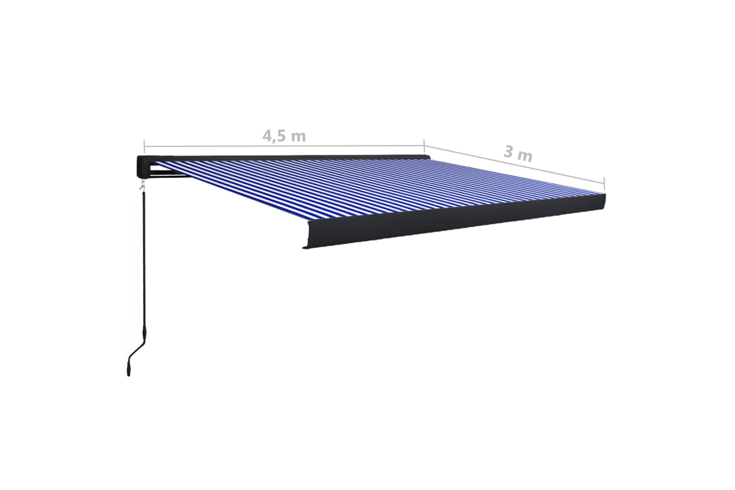 vidaXL 3052707 Manual Cassette Awning 450x300cm Blue And White-6