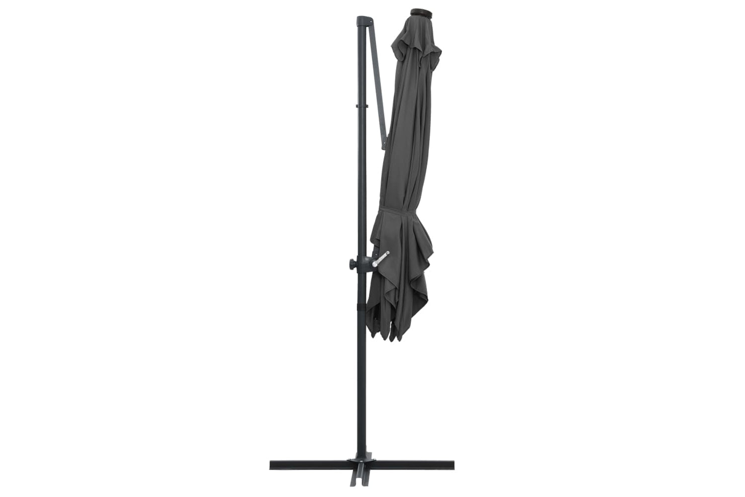 Vidaxl 46994 Cantilever Umbrella With Led Lights And Steel Pole 250x250 Cm Anthracite-5