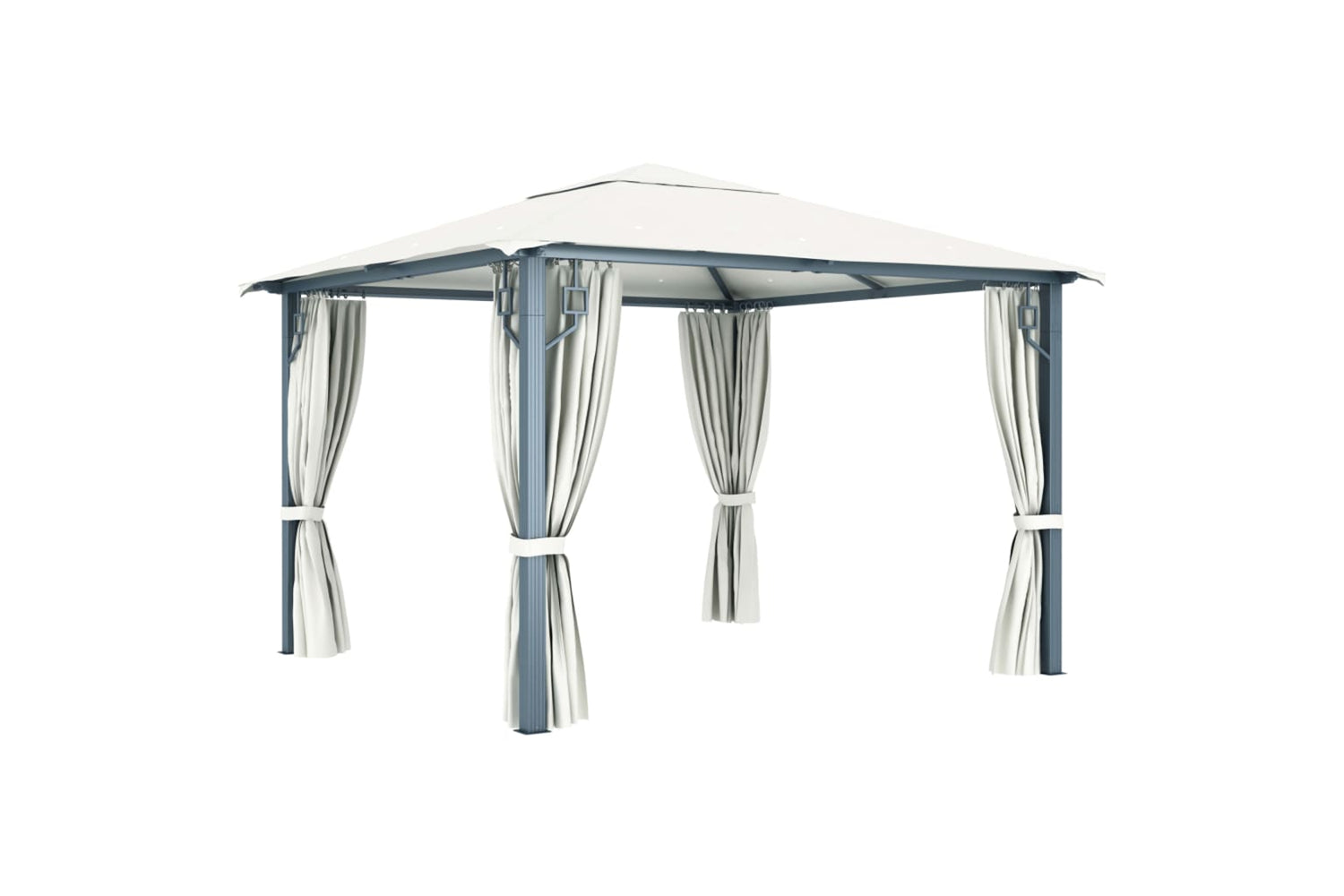 vidaXL 48042 Gazebo With Curtain 300x300cm Cream Aluminium-4