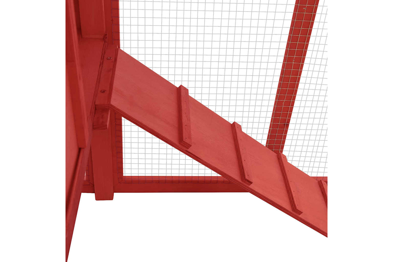 Vidaxl 170867 Chicken Coop With Nest Box Red And White Solid Fir Wood-6