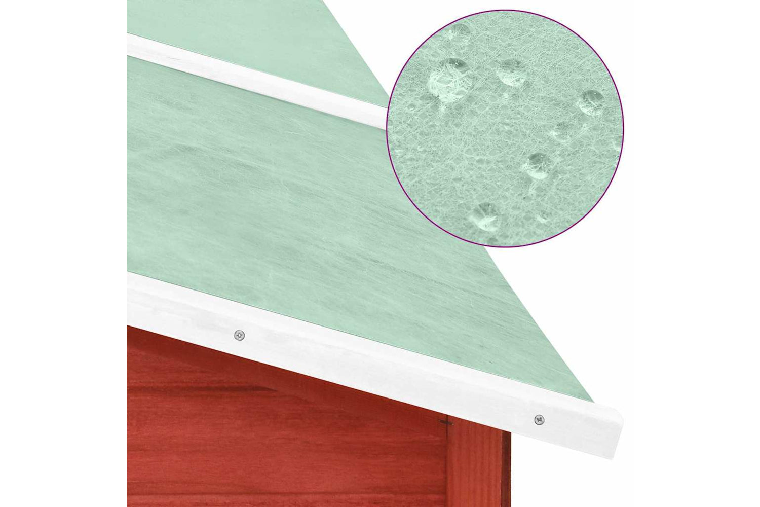 Vidaxl 170875 Outdoor Rabbit Hutch With Run Red And White Solid Fir Wood-5