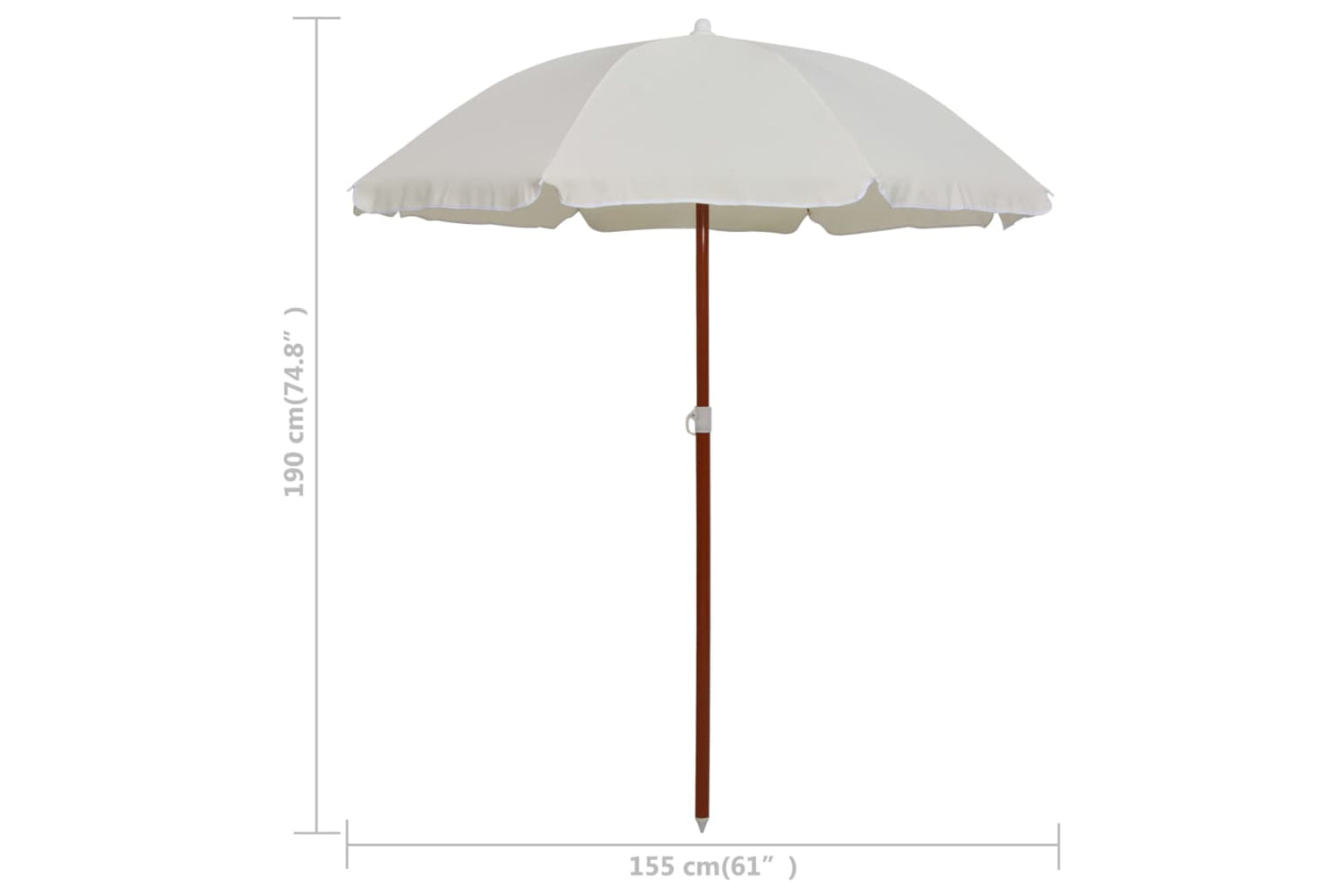 vidaXL 47798 Parasol With Steel Pole 180cm Sand-5