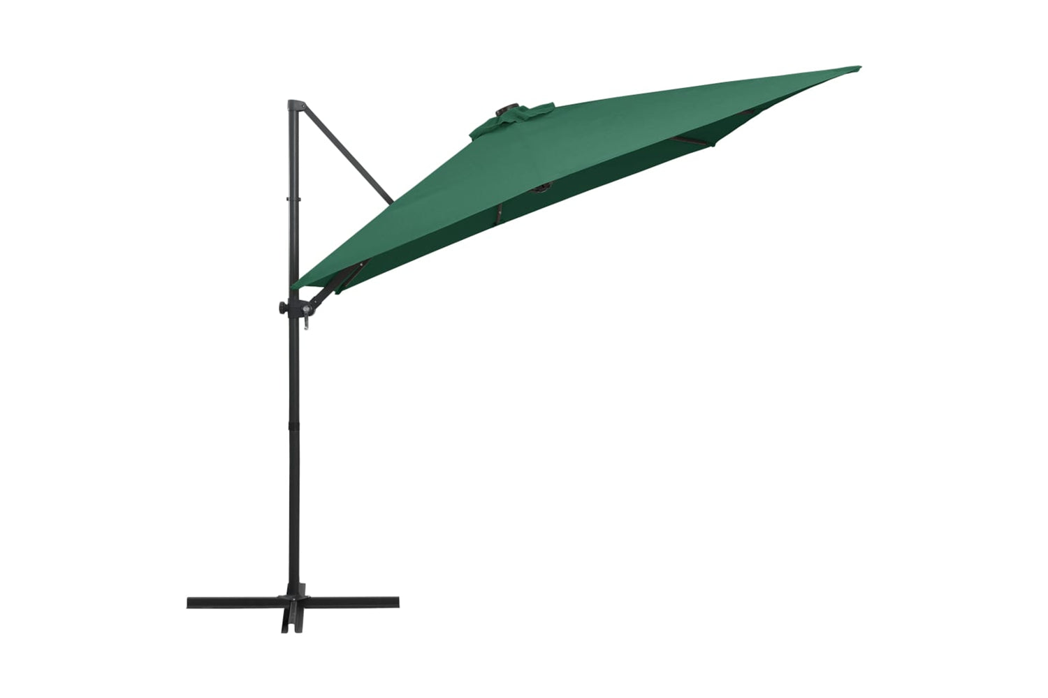 Vidaxl 46993 Cantilever Umbrella With Led Lights And Steel Pole 250x250 Cm Green-4