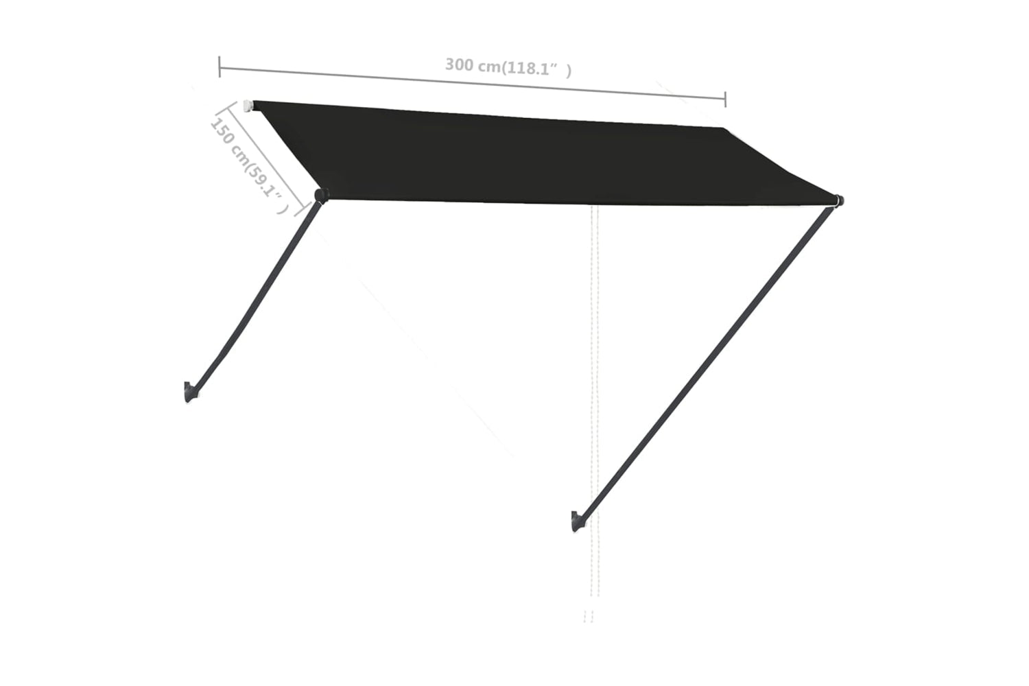 vidaXL 145918 Retractable Awning With Led 300x150cm Anthracite-8