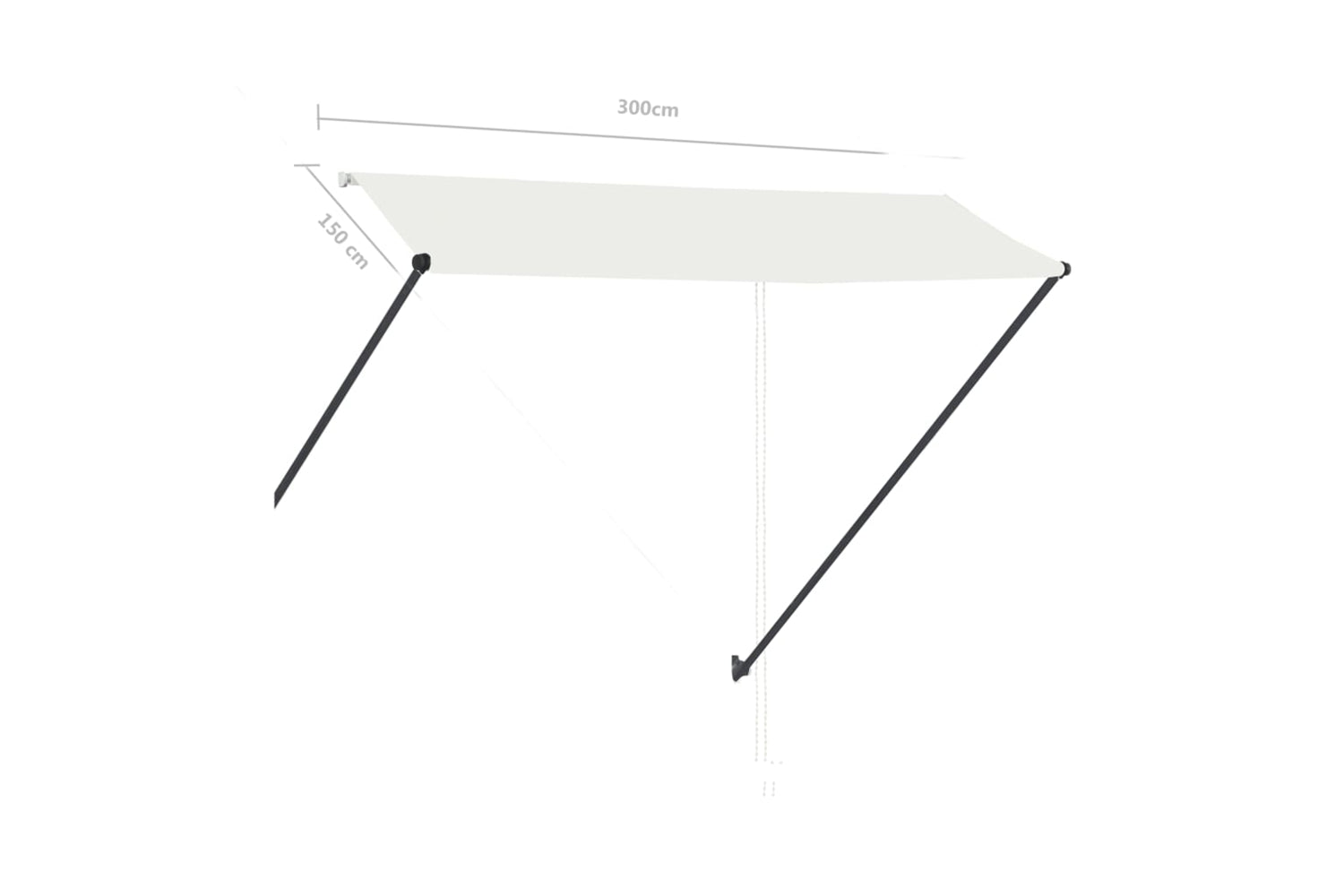 vidaXL 145925 Retractable Awning With Led 300x150cm Cream-8