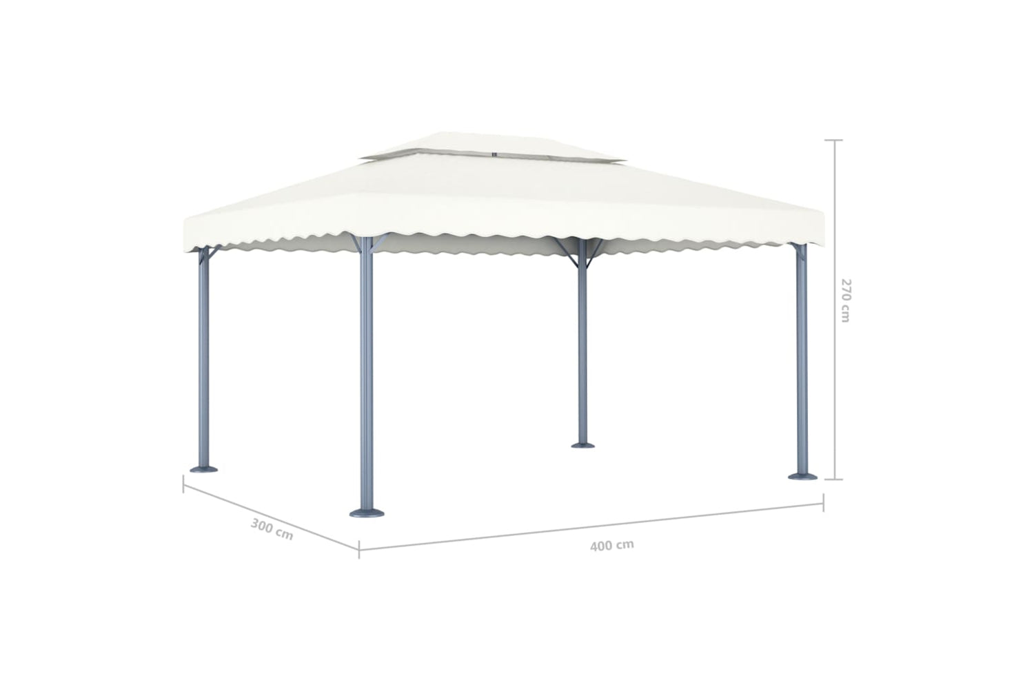 vidaXL 48062 Gazebo 400x300cm Cream Aluminium-5