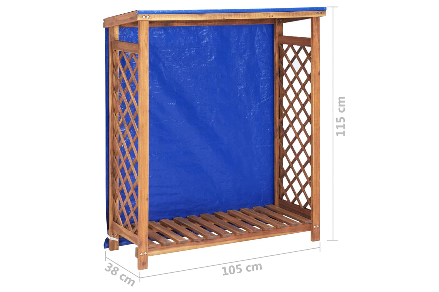 vidaXL 46566 Firewood Storage Shed 105x38x115cm Solid Acacia Wood-8
