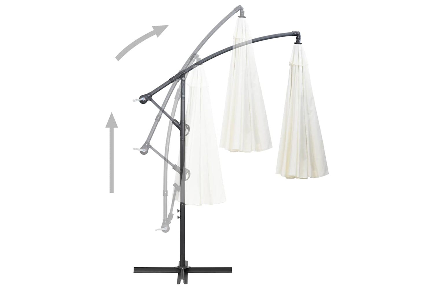 Vidaxl 47220 Hanging Parasol White 3 M Aluminium Pole-8