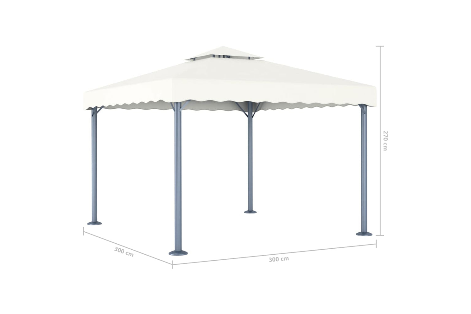vidaXL 48058 Gazebo 300x300cm Cream Aluminium-4