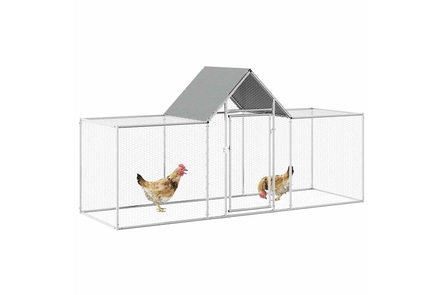 Vidaxl Chicken Coop 3x1x1.5 M Galvanised Steel-5