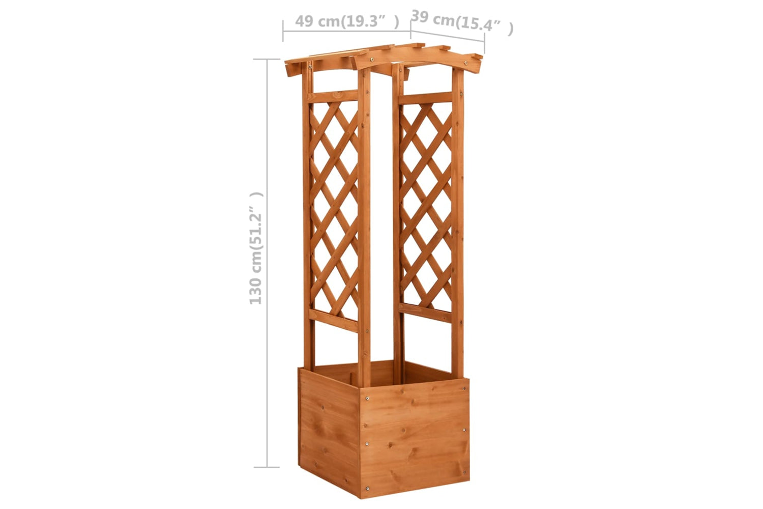vidaXL 47251 Trellis Planter With Arch 49x39x130cm Firwood-5